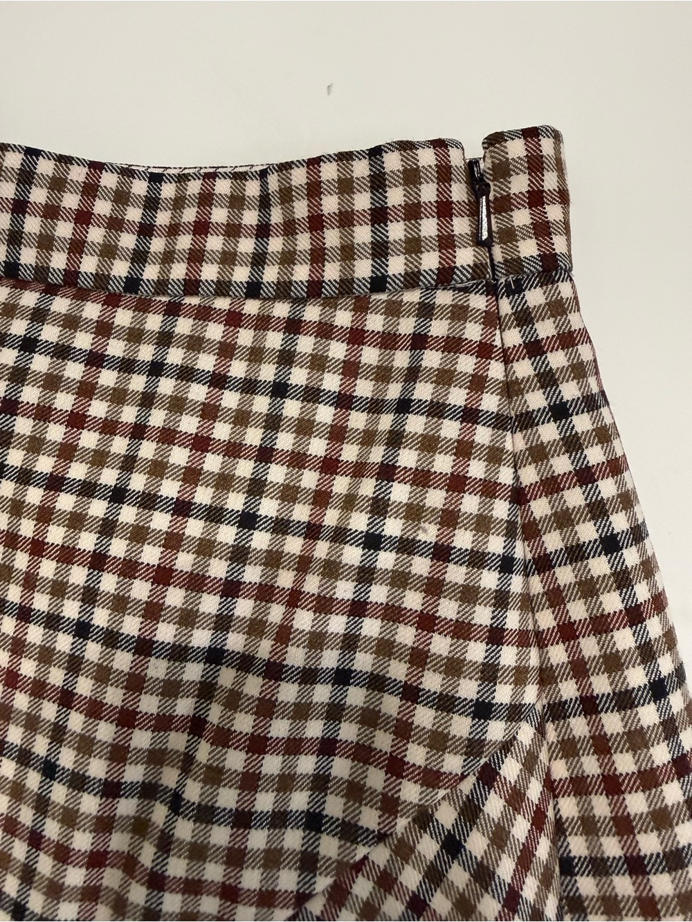 Brooks Brothers Gingham Mini Skirt in Brown, Black & White - Picture 9 of 10